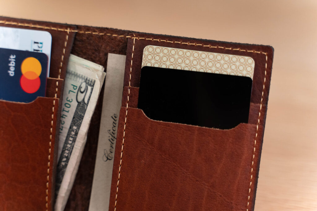 Vertical Bifold Wallet - Bison Leather - Vertical Card Slots Vertical Bifold Wallet - Bison Leather - Vertical Card Slots