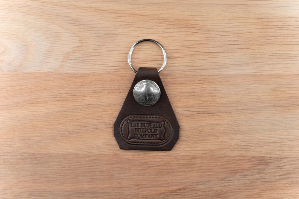 Buffalo Nickel Key Chain - Brown Bison Leather - Made In Usa Buffalo Nickel Key Chain - Brown Bison Leather - Made In Usa