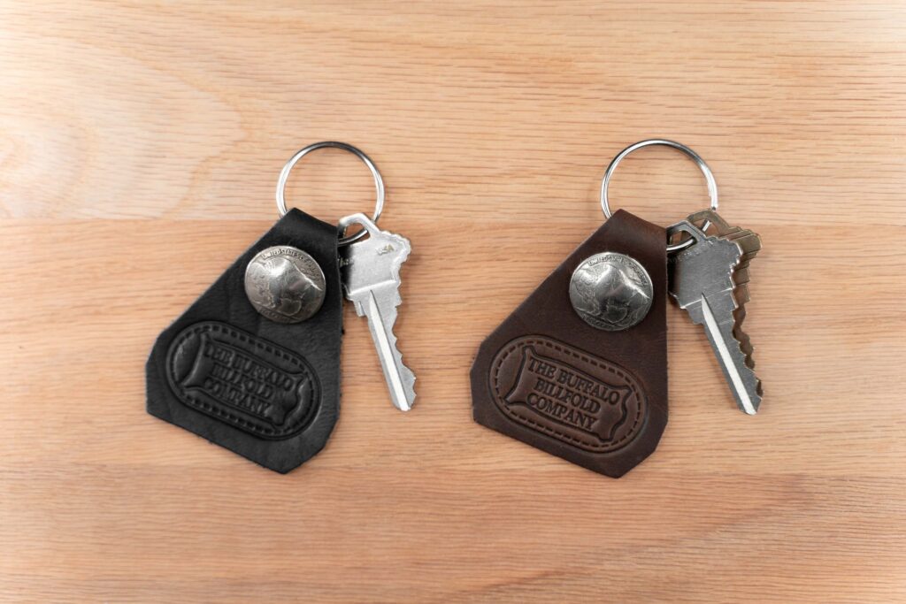Black And Brown Buffalo Nickel Key Chains With Tear Drop Shape Black And Brown Buffalo Nickel Key Chains With Tear Drop Shape
