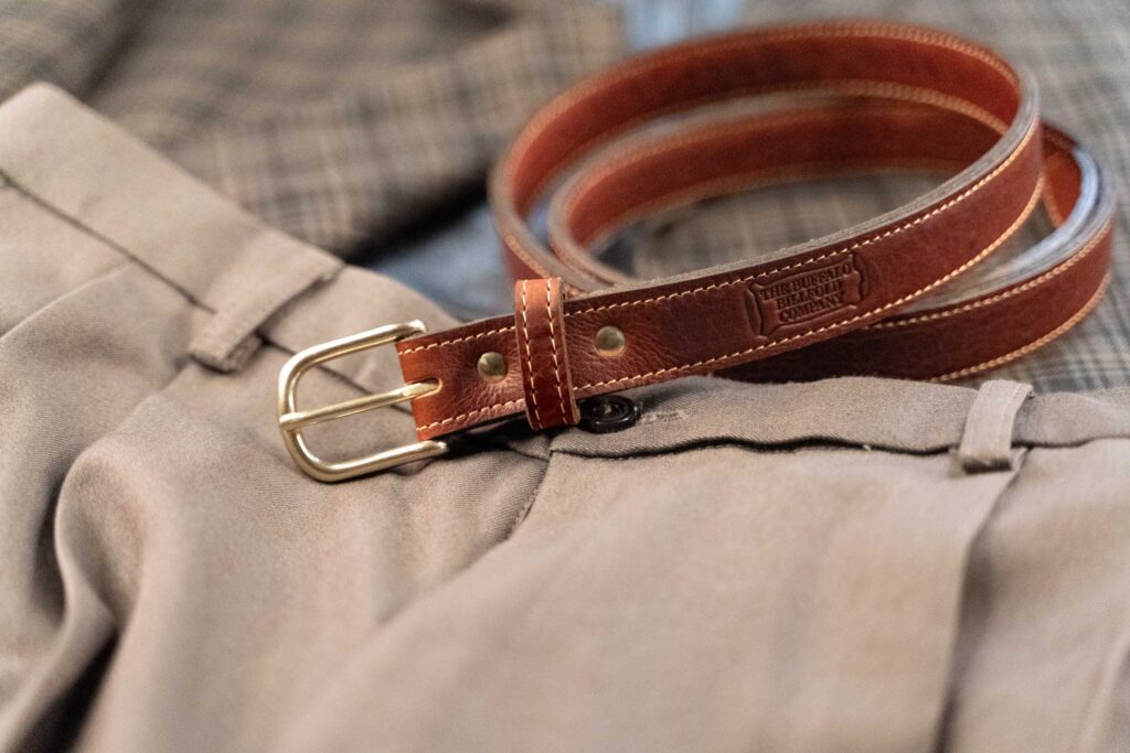 Full Grain Leather Dress Belt With Mens Pants And Sport Coat Full Grain Leather Dress Belt With Mens Pants And Sport Coat