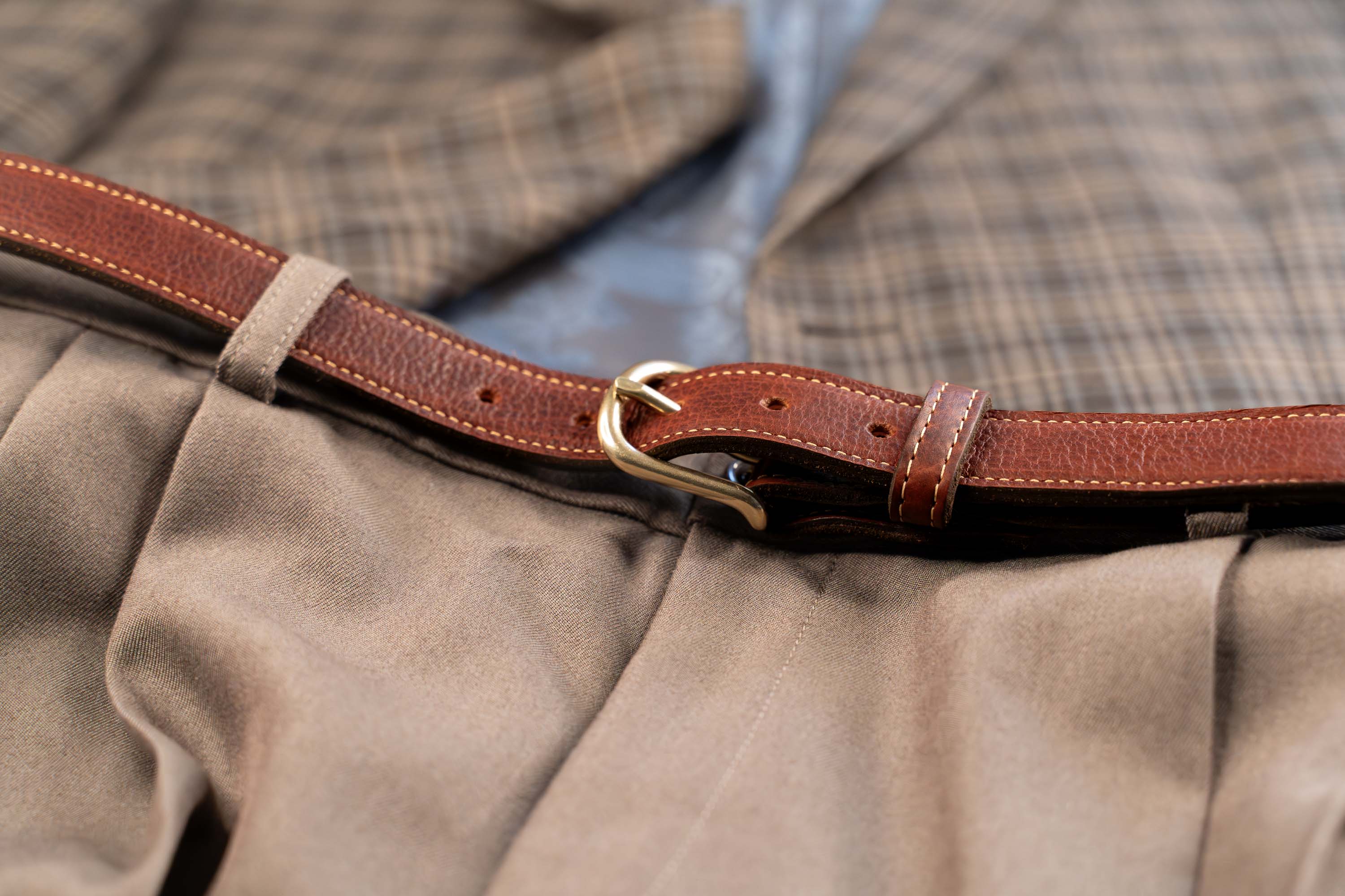 Full Grain Leather Dress Belt With Mens Pants And Sport Coat Full Grain Leather Dress Belt With Mens Pants And Sport Coat