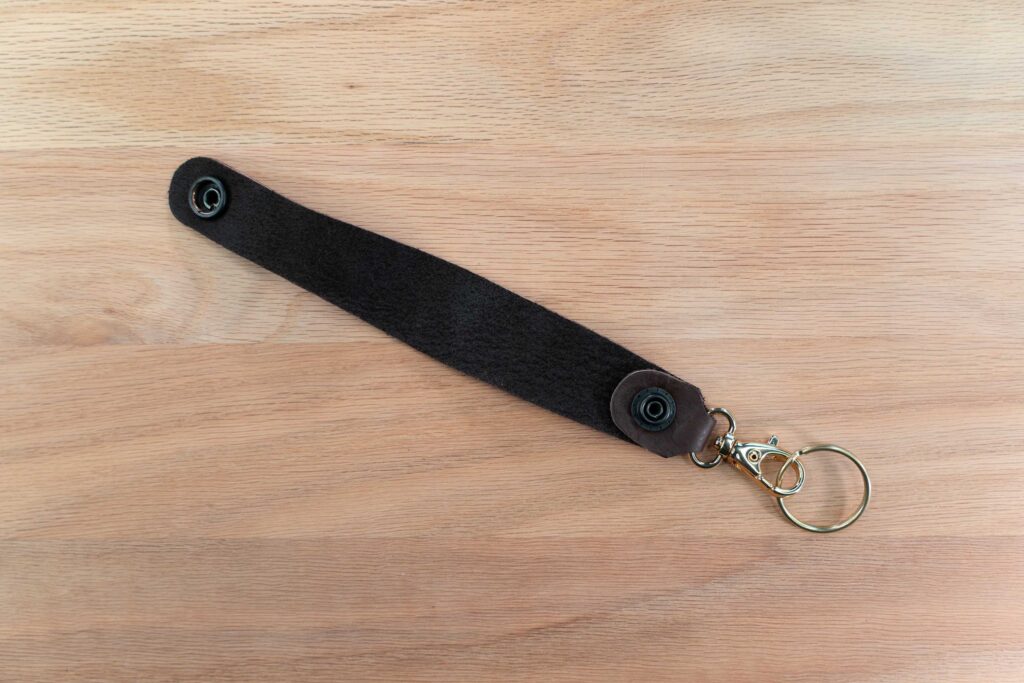 Leather-Belt-Key-Holder-Brown-Snap Leather Belt Key Holder - Full Grain Leather - Made In Usa