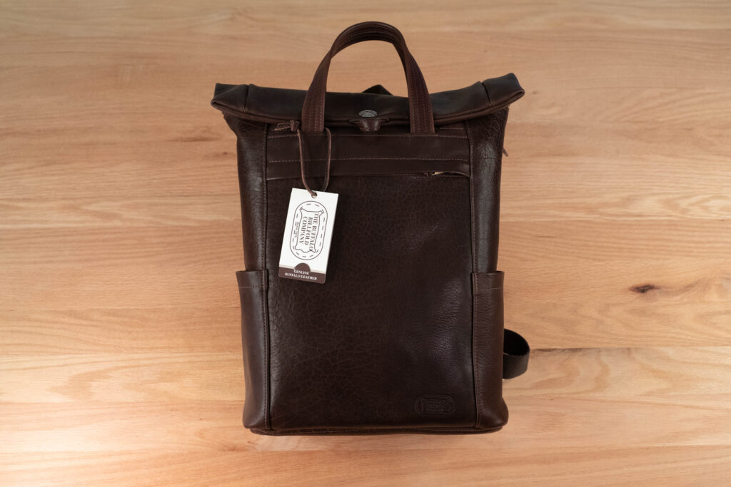 Front Of The Northbound Bison Leather Backpack