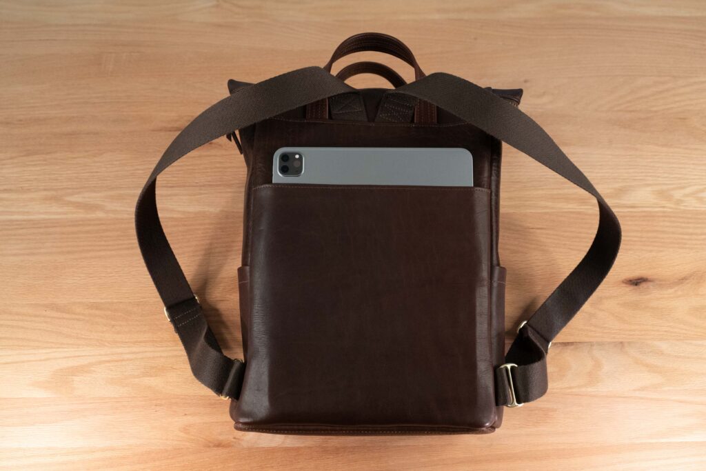 Northbound Backpack Large Back Pocket Large Back Pocket On Northbound Bison Leather Backpack