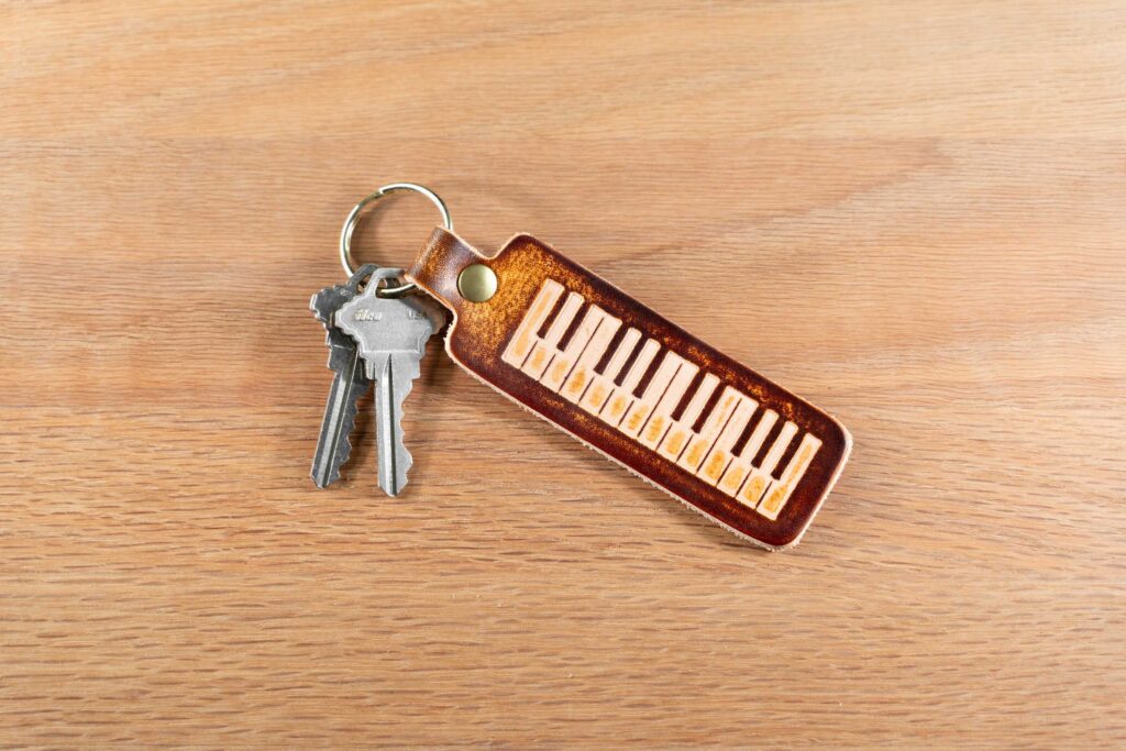Leather-Keychain-Piano-Keys Minnesota Keychains - Full Grain Leather - Made In Minnesota