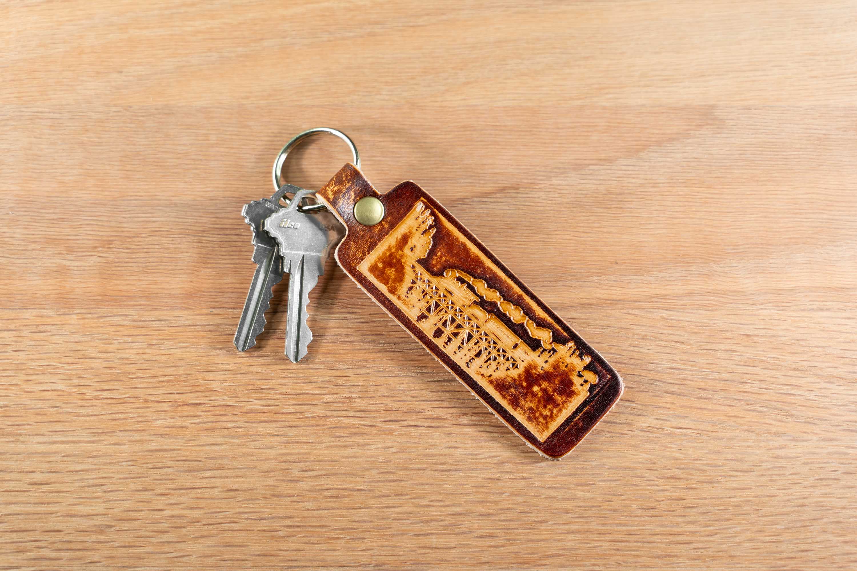 Leather-Keychain-Wiliam-Crooks-Train Minnesota Keychains - Full Grain Leather - Made In Minnesota - Image 3