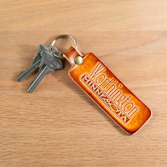 leather-keychain-worthington-minnesota-sunburst