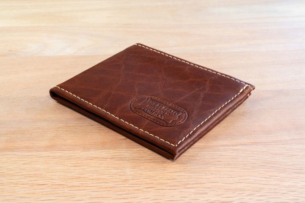 Slim Bifold Wallet - Full Grain Bison Leather